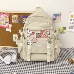 Kawaii Canvas Japanese Style College Backpack -Kawaiitherapy Shop 57295 x0dhv1