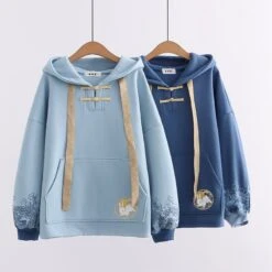 Kawaii Japanese Style Rabbit Embroidery Hoodie