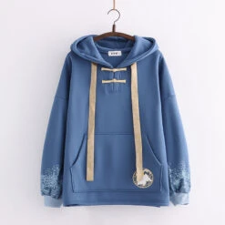 Kawaii Japanese Style Rabbit Embroidery Hoodie -Kawaiitherapy Shop 57349 6fwedu