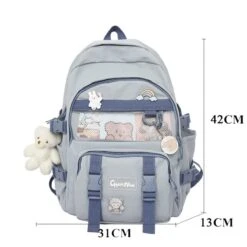 Kawaii College Large Capacity Korea Style Backpack -Kawaiitherapy Shop 59029 yweq36