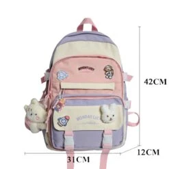 Kawaii Harajuku Style Pastel College Backpack -Kawaiitherapy Shop 59406 h2crf0