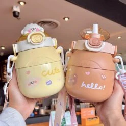 Kawaii Animal Style Thermal Straw Bottle – Limited Edition -Kawaiitherapy Shop 60365 yxuuwi