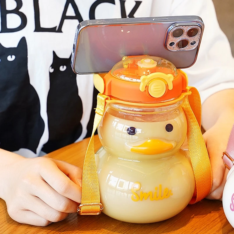 Kawaii Duck Cute Straw Bottle (1000ml) – Limited Edition 4 Kawaii Duck Cute Straw Bottle (1000ml) – Limited Edition - Image 4