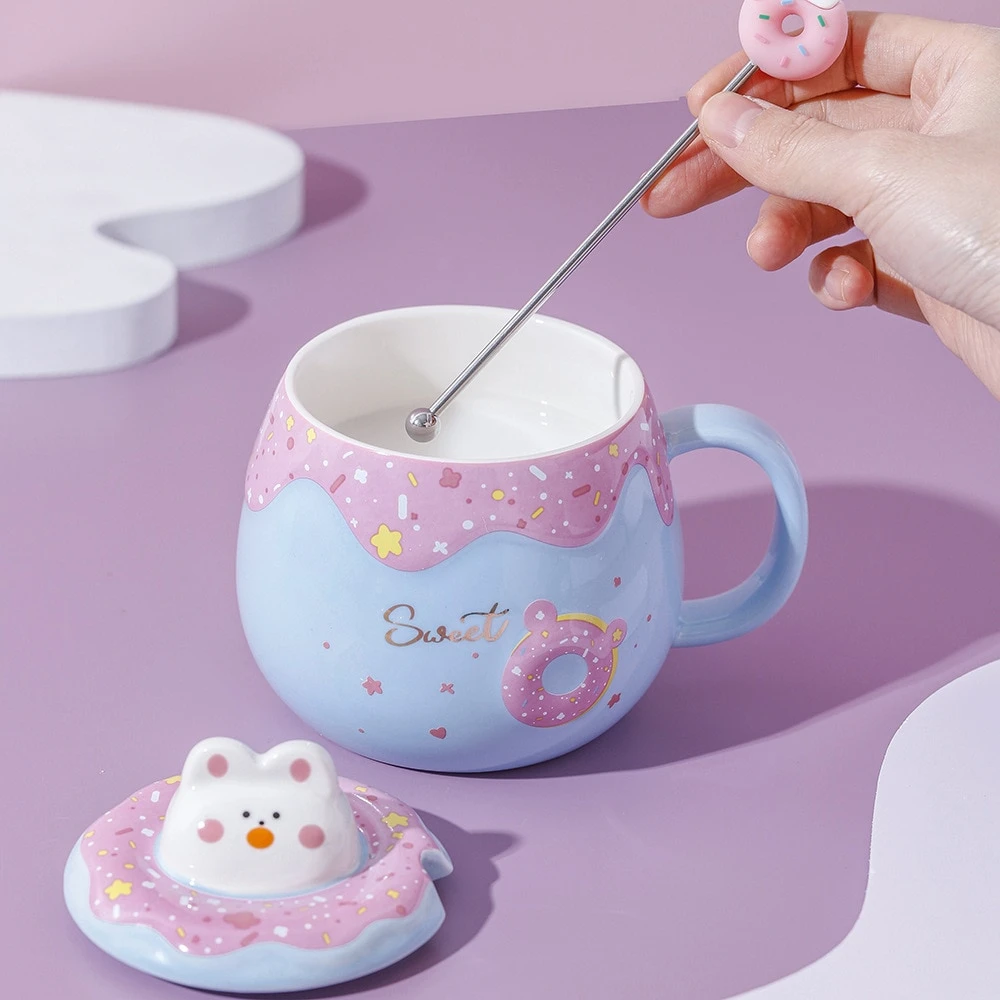 Kawaii Bunny Donut Ceramic Cup – Special Edition 5 Kawaii Bunny Donut Ceramic Cup – Special Edition - Image 5