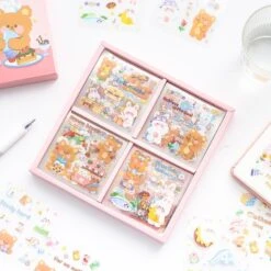 Kawaii Lovely Bear Harajuku Stickers (100 Sheets) -Kawaiitherapy Shop 62280 buzvwz