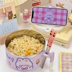 Kawaii Bunny Pastel Ramen Bowl – Limited Edition