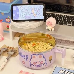 Kawaii Bunny Pastel Ramen Bowl – Limited Edition -Kawaiitherapy Shop 62426 fer5ry
