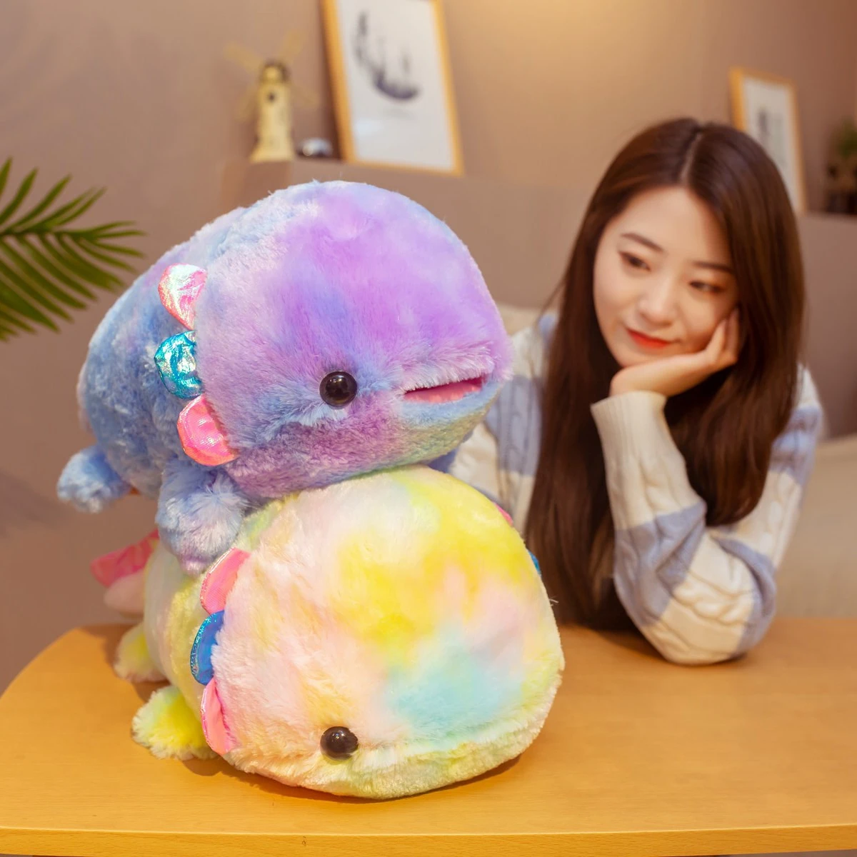 Kawaii Rainbow Axolotl Plush XL (50cm) 8 Kawaii Rainbow Axolotl Plush XL (50cm) - Image 8