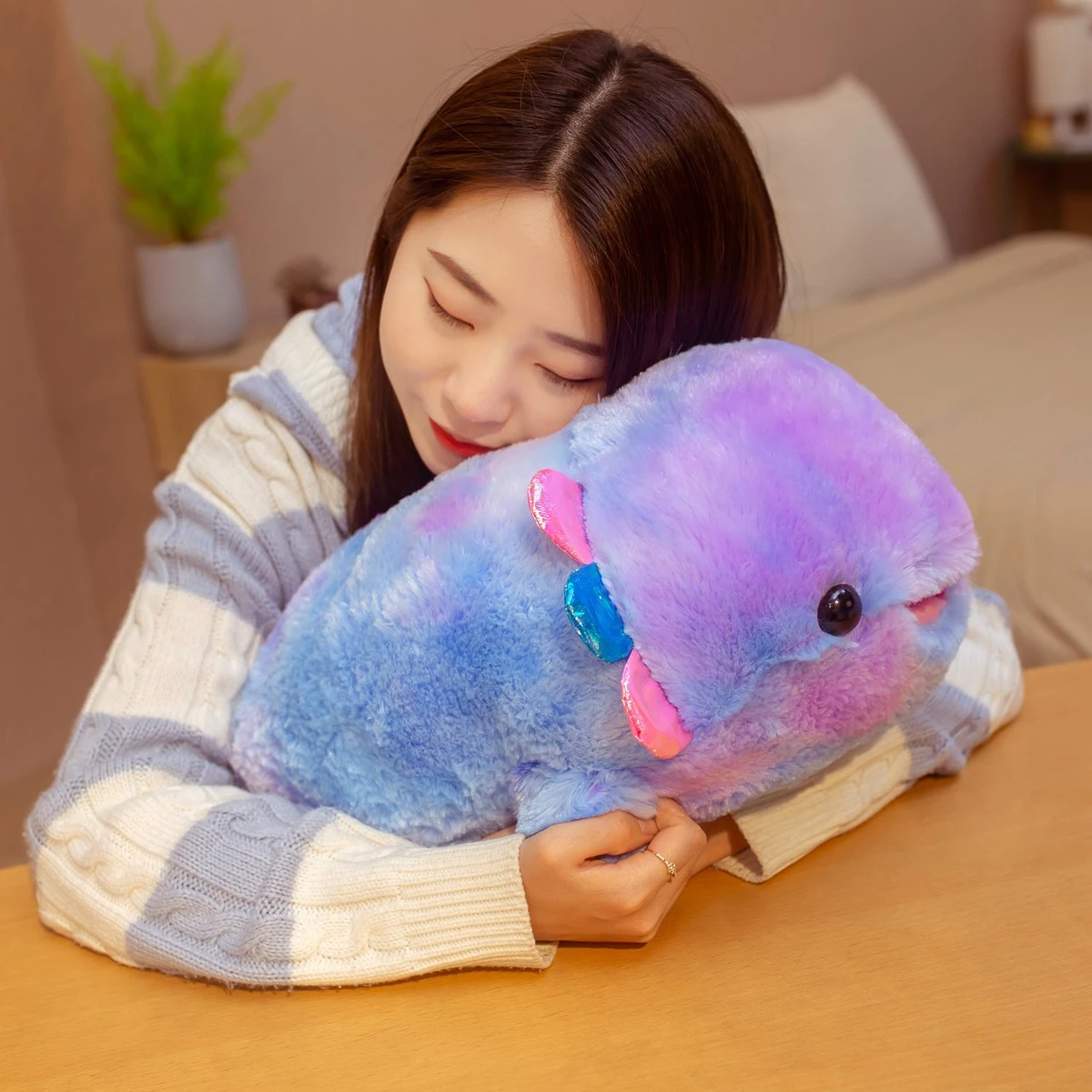 Kawaii Rainbow Axolotl Plush XL (50cm) 5 Kawaii Rainbow Axolotl Plush XL (50cm) - Image 5