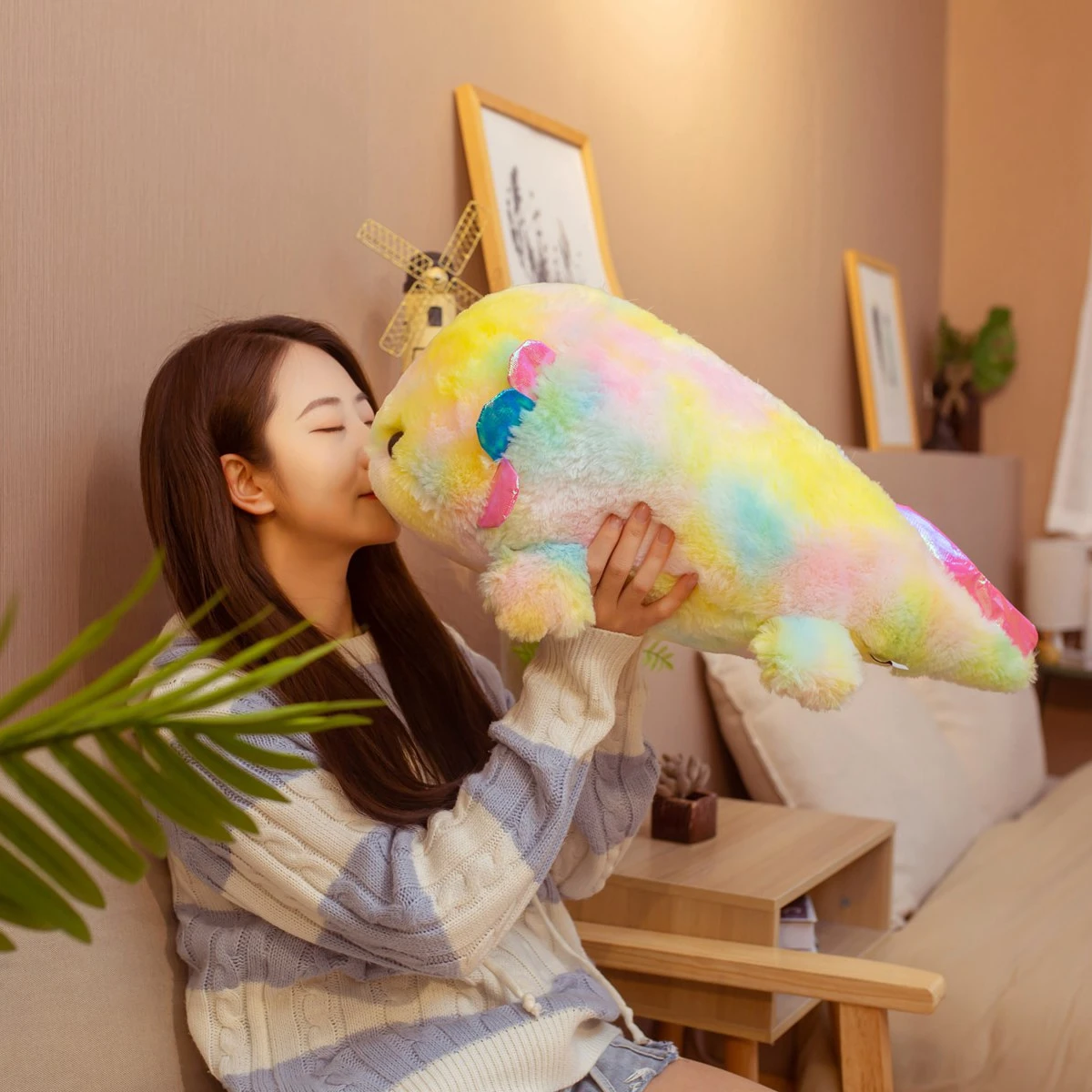 Kawaii Rainbow Axolotl Plush XL (50cm) 3 Kawaii Rainbow Axolotl Plush XL (50cm) - Image 3