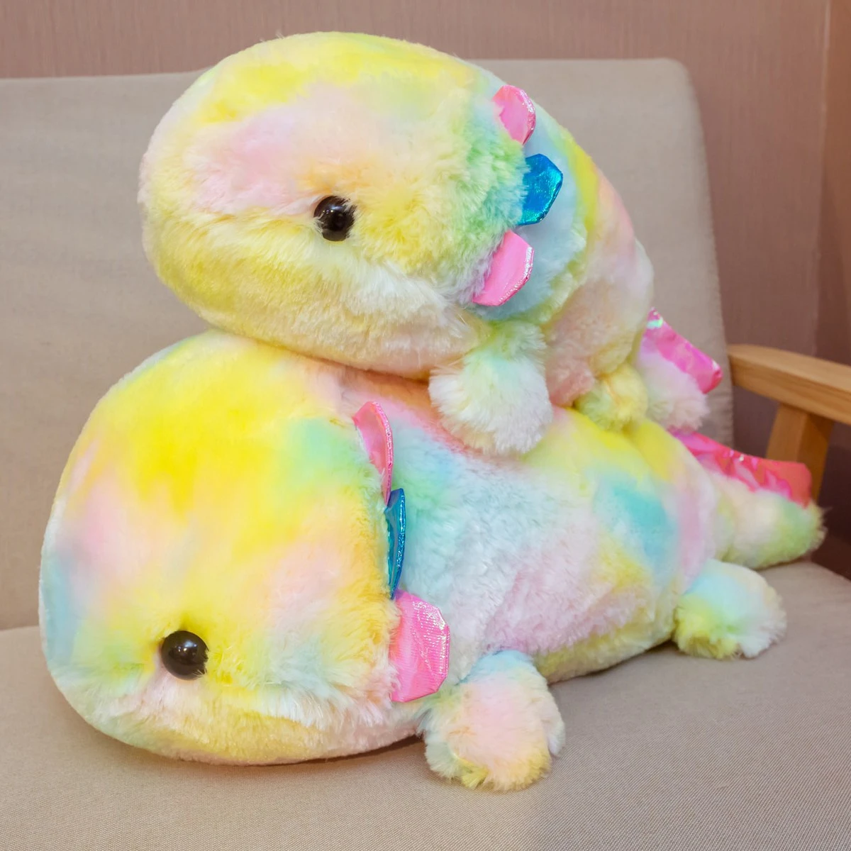 Kawaii Rainbow Axolotl Plush XL (50cm) 2 Kawaii Rainbow Axolotl Plush XL (50cm) - Image 2