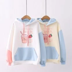 Kawaii Strawberry Milkshake Harajuku Hoodie – Limited Edition
