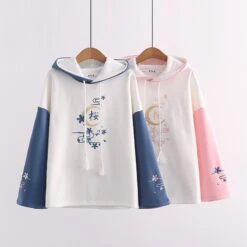 Kawaii Cherry Blossom Style Harajuku Pastel Hoodie -Kawaiitherapy Shop 63454 axsfci