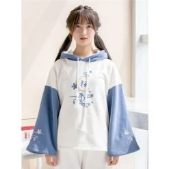 Kawaii Cherry Blossom Style Harajuku Pastel Hoodie -Kawaiitherapy Shop 63454 v5tbsx