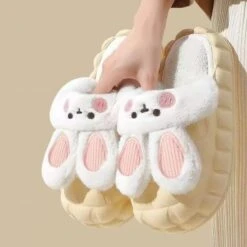 Kawaii Bunny Ears Plush Slippers – Limited Edition -Kawaiitherapy Shop 63519 9ecbff