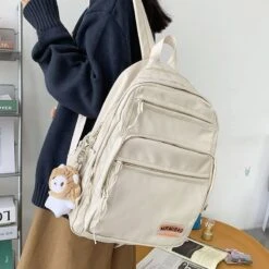 Kawaii Nylon Pastel Large College Backpack – Limited Edition