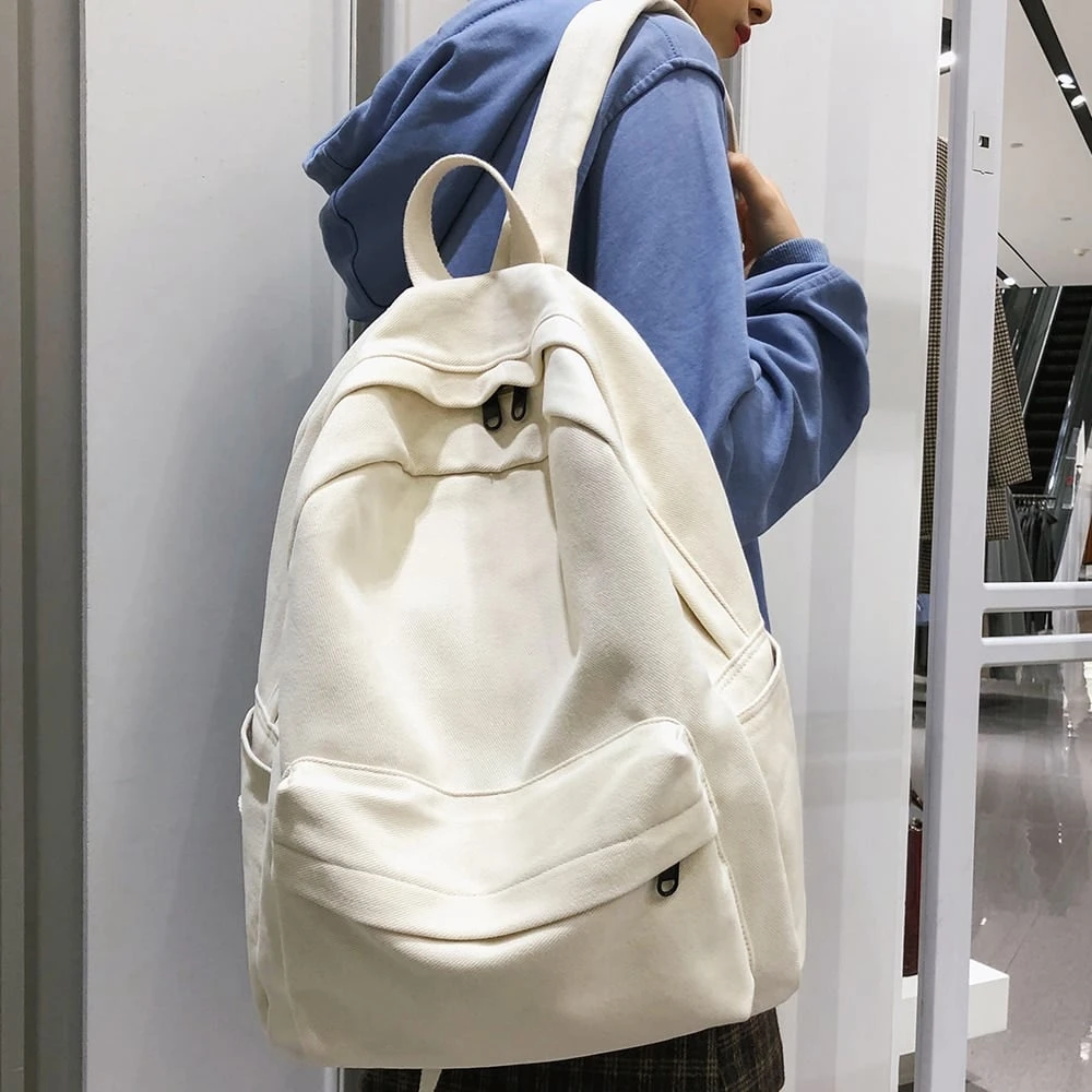 Kawaii Simple Korea Style Canvas Harajuku Backpack 1 Kawaii Simple Korea Style Canvas Harajuku Backpack