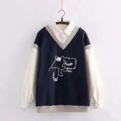 Kawaii Cat Fish Harajuku Style Sweater – Limited Edition -Kawaiitherapy Shop 63826 zxplz3