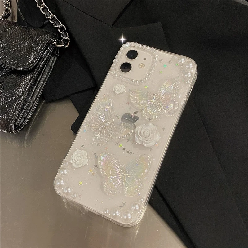 Kawaii Butterfly 3D Glitter Phone Case – Limited Edition 4 Kawaii Butterfly 3D Glitter Phone Case – Limited Edition - Image 4