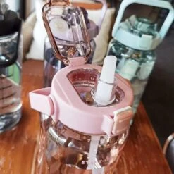 Kawaii Jumbo Pastel Clear Water Bottle (2000ml) -Kawaiitherapy Shop 64704 0sgmwt