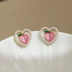 Kawaii Peach Hearts Harajuku Earrings – Limited Edition