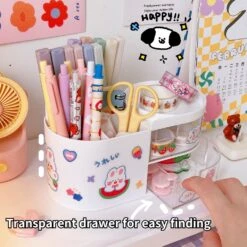 Kawaii Stationery Storage Box Pen Organizer -Kawaiitherapy Shop 65842 jh6arm