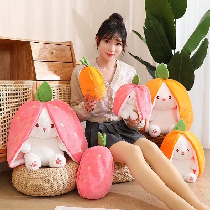 Kawaii Fruit Bunny Strawberry Plush – Limited Edition 3 Kawaii Fruit Bunny Strawberry Plush – Limited Edition - Image 3