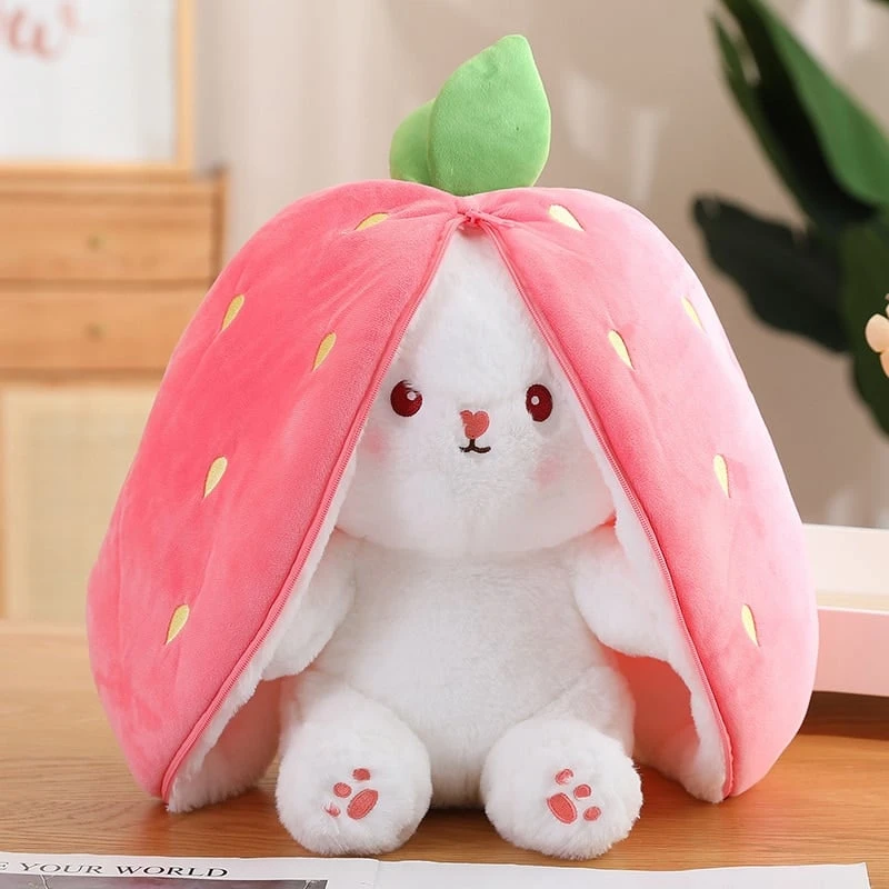 Kawaii Fruit Bunny Strawberry Plush – Limited Edition 4 Kawaii Fruit Bunny Strawberry Plush – Limited Edition - Image 4