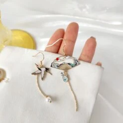 Kawaii Sparrow Fan Ocean Waves Earrings – Limited Edition 13 Kawaii Sparrow Fan Ocean Waves Earrings – Limited Edition -Kawaiitherapy Shop 66163 uwfmqb