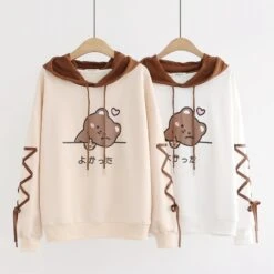 Kawaii Lovely Bear Heart Harajuku Hoodie – Limited Edition -Kawaiitherapy Shop 66793 mvgnoz