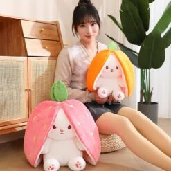 Kawaii Strawberry Bunny Fruit Plush XL (35cm) -Kawaiitherapy Shop 67096 mrvh9l