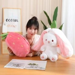 Kawaii Strawberry Bunny Fruit Plush XL (35cm) -Kawaiitherapy Shop 67096 ntr6lf