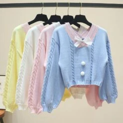 Kawaii Korean Style Pastel Knitted Sweater – Limited Edition