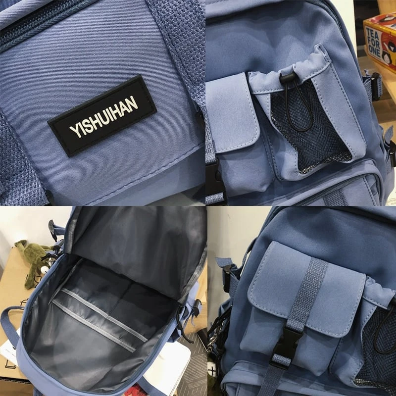 Kawaii Korea Style Multipocket College Backpack 6 Kawaii Korea Style Multipocket College Backpack - Image 6