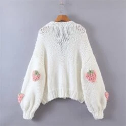 Kawaii Strawberry Knitted Cardigan Sweater – Limited Edition -Kawaiitherapy Shop 68689 xihb8h