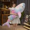 Kawaii Therapy Rainbow Shark Plush (110cm) – Jumbo Edition