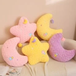 Kawaii Therapy Star Moon Soft Candy Pastel Pillow -Kawaiitherapy Shop 69088 jo2tuv