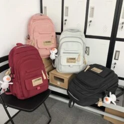 Kawaii College Style Mutipocket Harajuku Book Backpack -Kawaiitherapy Shop 69114 uqtoku