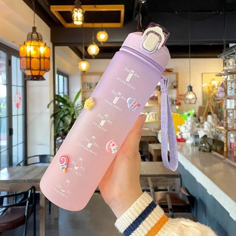 Kawaii Pastel Large Capacity Straw Bottle (1000ml) 4 Kawaii Pastel Large Capacity Straw Bottle (1000ml) - Image 4