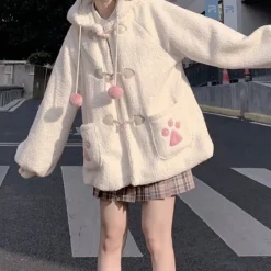 Kawaii Harajuku Style Cat Paw Winter Coat – Limited Edition