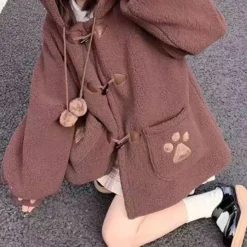 Kawaii Harajuku Style Cat Paw Winter Coat – Limited Edition -Kawaiitherapy Shop 71187 srir6l