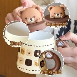 Kawaii Pastel Bear Cute Ceramic Cup (450ml) – Limited Edition -Kawaiitherapy Shop 71296 wxcasr