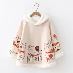 Kawaii Japanese Style Cats Winter Cloak – Special Edition -Kawaiitherapy Shop 71448 dgojzx