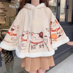 Kawaii Japanese Style Cats Winter Cloak – Special Edition