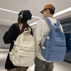 Kawaii Korea Style Pastel Solid Canvas Backpack -Kawaiitherapy Shop 72309 esj19m