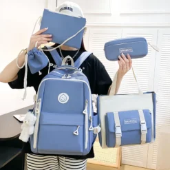 Kawaii Pastel Multipocket Harajuku Backpack Set -Kawaiitherapy Shop 72528 5lhkcd