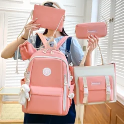 Kawaii Pastel Multipocket Harajuku Backpack Set