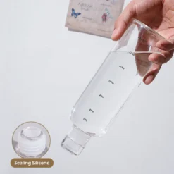 Kawaii Aesthetic Transparent Plastic Water Bottle (500ml) -Kawaiitherapy Shop 72785 35qc5c