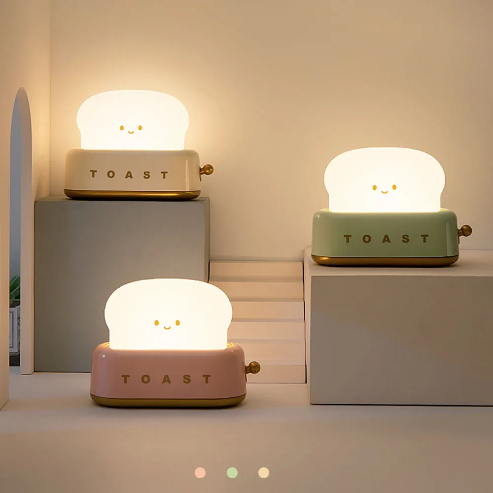 Kawaii Bread Toast LED Night Lamp – Limited Edition 2 Kawaii Bread Toast LED Night Lamp – Limited Edition - Image 2
