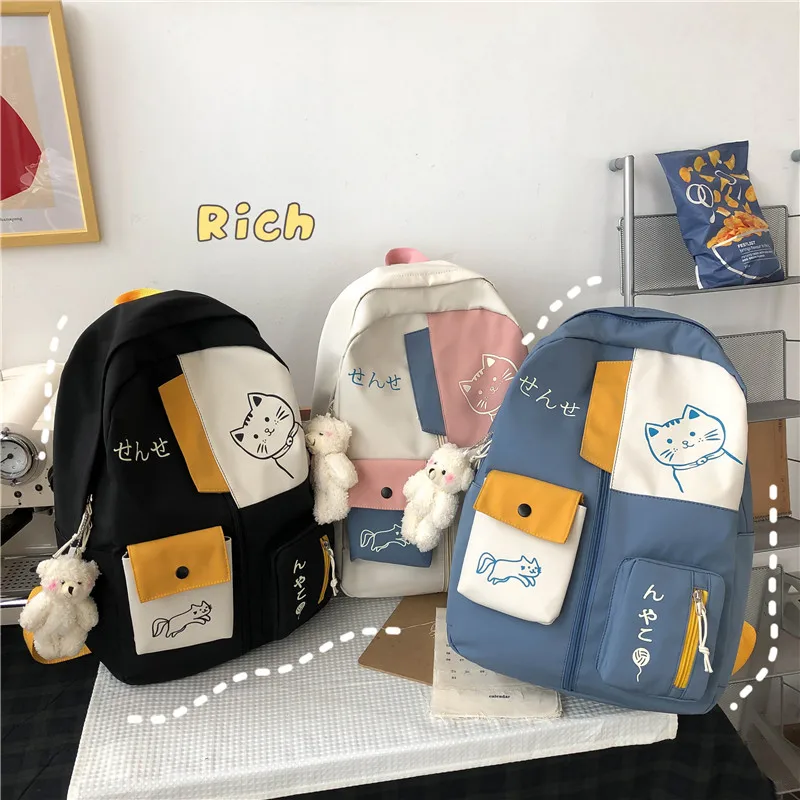 Kawaii Japanese Cats Large Capacity Waterproof Backpack 7 Kawaii Japanese Cats Large Capacity Waterproof Backpack - Image 7